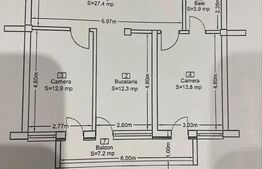 Apartament 3 camere lux, 76 mp, 2 băi, terasă și parcare – bloc nou