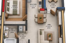 Apartament cu 2 camere și balcon în Terra Gardens. Comision 0