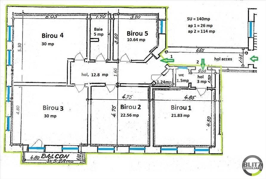 Spațiu birouri de închiriat Central - 20720SIB | BLITZ Cluj-Napoca | Poza8