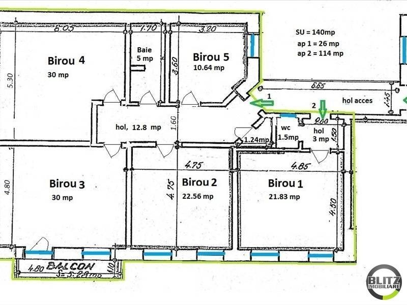 Spațiu birouri de închiriat Central - 20720SIB | BLITZ Cluj-Napoca | Poza1