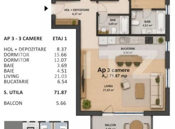 Apartament de vânzare 3 camere Marasti - 207466AV | BLITZ Cluj-Napoca | Poza13