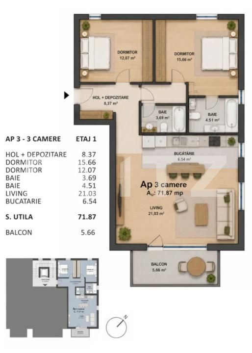 Apartament de vânzare 3 camere Marasti - 207466AV | BLITZ Cluj-Napoca | Poza13