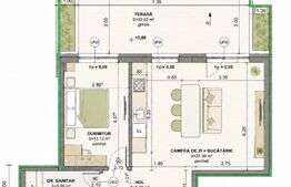 Apartament 2 camere, 52 mp, zona Iris 