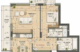 Apartament 3 camere, 62.85 mp, Comision 0, zona Iris 