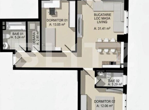 Apartament de vânzare 3 camere Floreşti - 208084AV | BLITZ Cluj-Napoca | Poza1