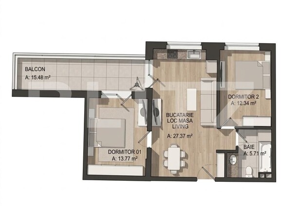 Apartament de vânzare 3 camere Floreşti - 208087AV | BLITZ Cluj-Napoca | Poza1