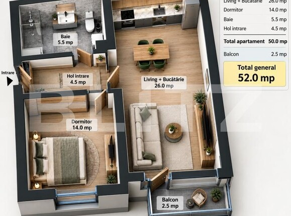 Apartament de vânzare 2 camere Floreşti - 209119AV | BLITZ Cluj-Napoca | Poza1