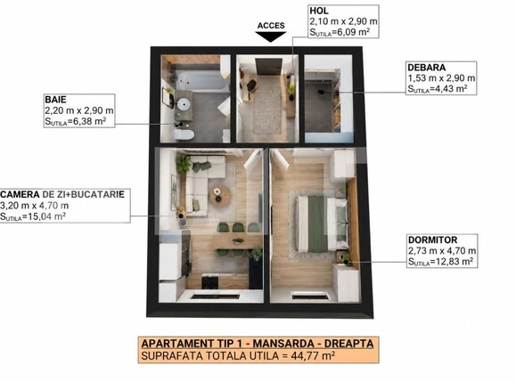Apartament de vânzare 2 camere Apahida - 209384AV | BLITZ Cluj-Napoca | Poza1