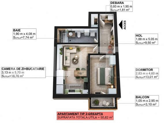 Apartament de vânzare 2 camere Apahida - 209464AV | BLITZ Cluj-Napoca | Poza1