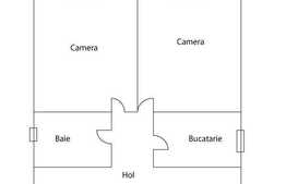 2 camere de vanzare, 43 mp, situat in imobil finalizat recent