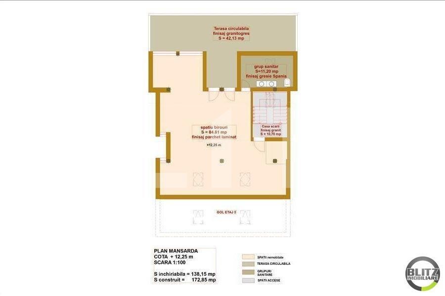 Spațiu birouri de închiriat Andrei Mureşanu - 21230SIB | BLITZ Cluj-Napoca | Poza6