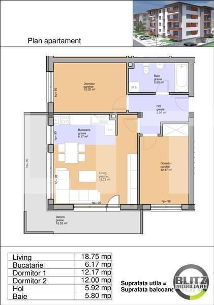 Apartament de vânzare 3 camere Floreşti - 2164AV | BLITZ Cluj-Napoca | Poza3