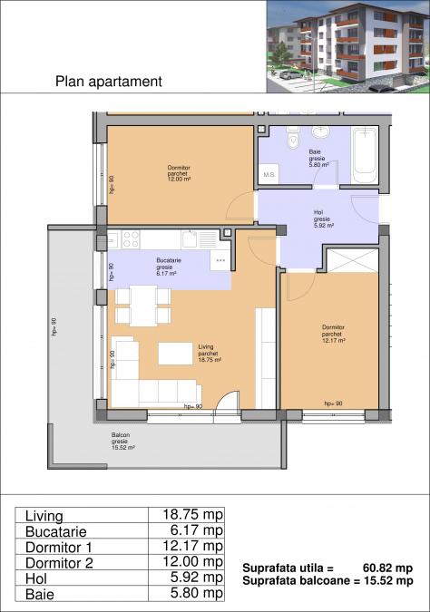 Apartament de vânzare 3 camere Floreşti - 2164AV | BLITZ Cluj-Napoca | Poza1