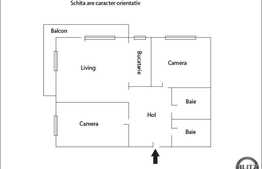 Vanzare apartament semifinsat 3 camere, 72 mp utili, zona Stejarului