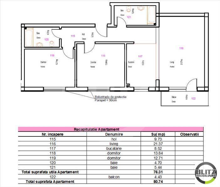 Apartament de vânzare 3 camere Floreşti - 2243AV | BLITZ Cluj-Napoca | Poza1