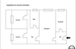 De vanzare apartament 3 camere, semidecomandat, 60 mp utili, zona Piata Hermes