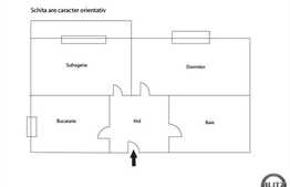 Apartament 2 camere, 46 mp utili, semifinisat, decomandat, zona strazii Alverna