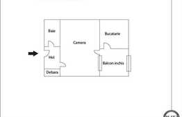 Garsoniera, 28 mp, de vanzare, zona Diana cu boxa la subsol inclusa