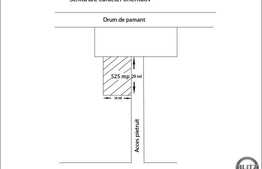 Teren de vanzare 525 mp, cu front 30 ml, apa la front