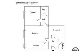 Vanzare apartament cu 3 camere, 44 mp , cu loc de parcare, zona Retezat