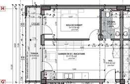 De vanzare apartament 2 camere, 40 mp, terasa, semifinisat, zona centrala