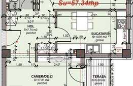 Vanzare apartament 2 camere, 57,34 mp, terasa, zona Piata Mihai Viteazu