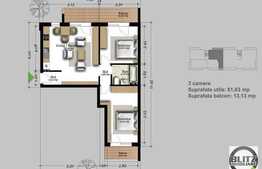 De vanzare 3 camere, 63 mp, Zona Eroilor!