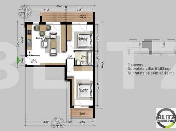 Apartament de vânzare 3 camere Floreşti - 23503AV | BLITZ Cluj-Napoca | Poza1
