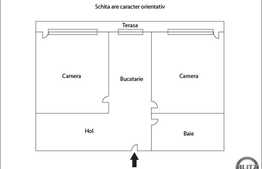 Vanzare 2 camere, 56 mp, decomandat! Terasa de 14 mp! Zona strazii Porii!