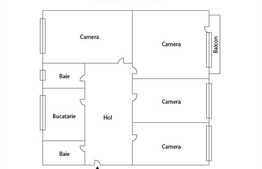 Apartament 4 camere, 79 mp, decomandat, zona strazii Aleea Negoiu