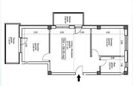 3 camere, 59,35 mp, semifinisat, imobil nou, zona Polus Center