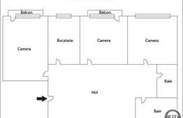 Apartament 3 camere, 64 mp, decomandat, boxa, zona Piata Zorilor