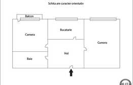 Apartament 2 camere, 57,2 mp, decomandat, zona strazii Calea Turzii