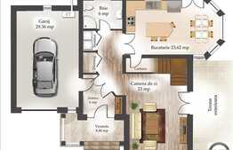 Casa individuala, 195 mp, 726 mp teren, zona linistita