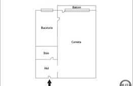 Garsoniera 24 mp, decomandata, etaj intermediar, zona Garii