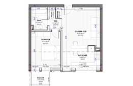 Apartament 2 camere, 44 mp, garaj, semifinisat, zona strazii Calea Turzii