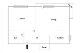 De vanzare apartament cu 2 camere, 52 mp! Zona strazii Stejarului!