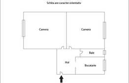 Apartament 2 camere, 46 mp, decomandat, zona hotel Royal