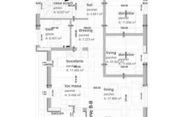 Apartament 3 camere, 88 mp, semifinisat, terasa, zona strazii Donath