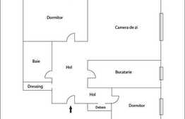 Apartament cu 3 camere de vanzare, decomandat, in imobil izolat