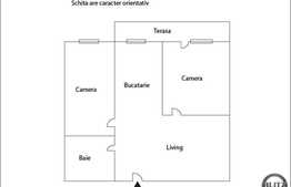 Apartament cu 2 camere, 56 mp utili, decomandat