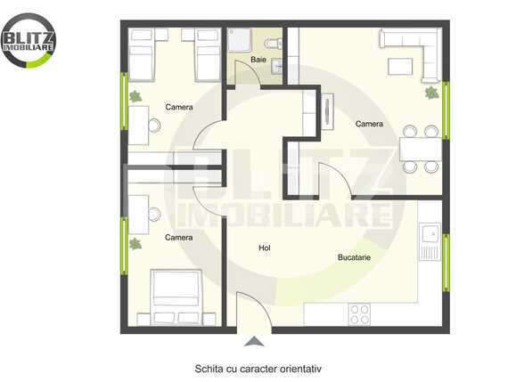 Apartament de vânzare 3 camere Manastur - 24446AV | BLITZ Cluj-Napoca | Poza1