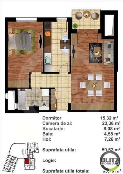 Apartament de vânzare 2 camere Central - 2466AV | BLITZ Cluj-Napoca | Poza1