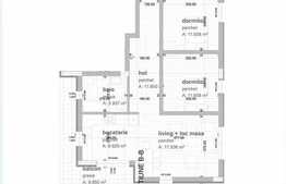 Apartament 3 camere, 68 mp, semifinisat, zona strazii Donath