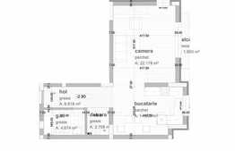 Apartament 1 camera, 50,57 mp, etaj intermediar, zona strazii Donath