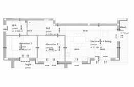 Apartament 3 camere, 69,41 mp, semifinisat, logie, zona strazii Donath