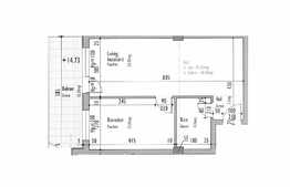 Apartament 2 camere, 42,43 mp, semifinisat, zona strazii Taietura Turcului