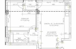 Apartament 2 camere, 57,74 mp, logie, semifinisat, zona strazii Calea Turzii