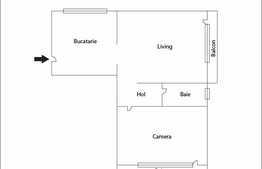 Apartament 2 camere, 56 mp, etaj intermediar, zona liceului Avram Iancu