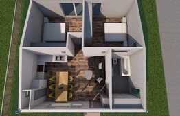 Apartament in casa pe structura metalica, 58 mp, gradina 150 mp, zona Valea Seaca